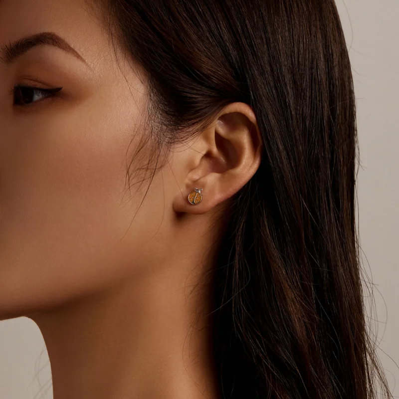 (afbeelding voor) Pandora Style Oranje Lieveheersbeestje Oorknopjes - SCE1345 - Bekijken 6