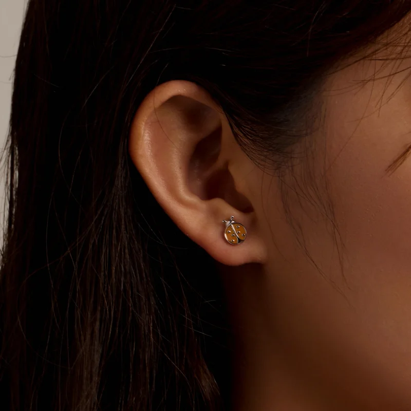 (afbeelding voor) Pandora Style Oranje Lieveheersbeestje Oorknopjes - SCE1345 - Bekijken 7