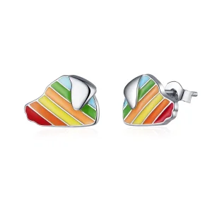 (afbeelding voor) Pandora Style Regenboog Hond Oorknopjes - SCE825