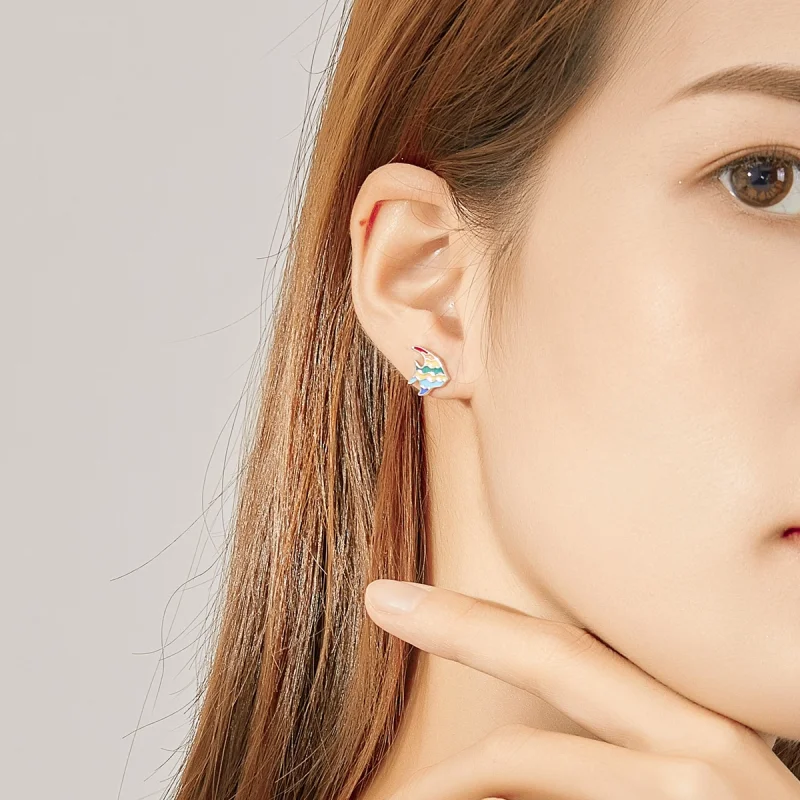 (afbeelding voor) Pandora Style Regenboog vis Oorknopjes - SCE824 - Bekijken 5