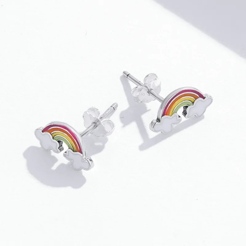 (afbeelding voor) Pandora Style Regenboog wolken Oorknopjes - SCE1339 - Bekijken 4
