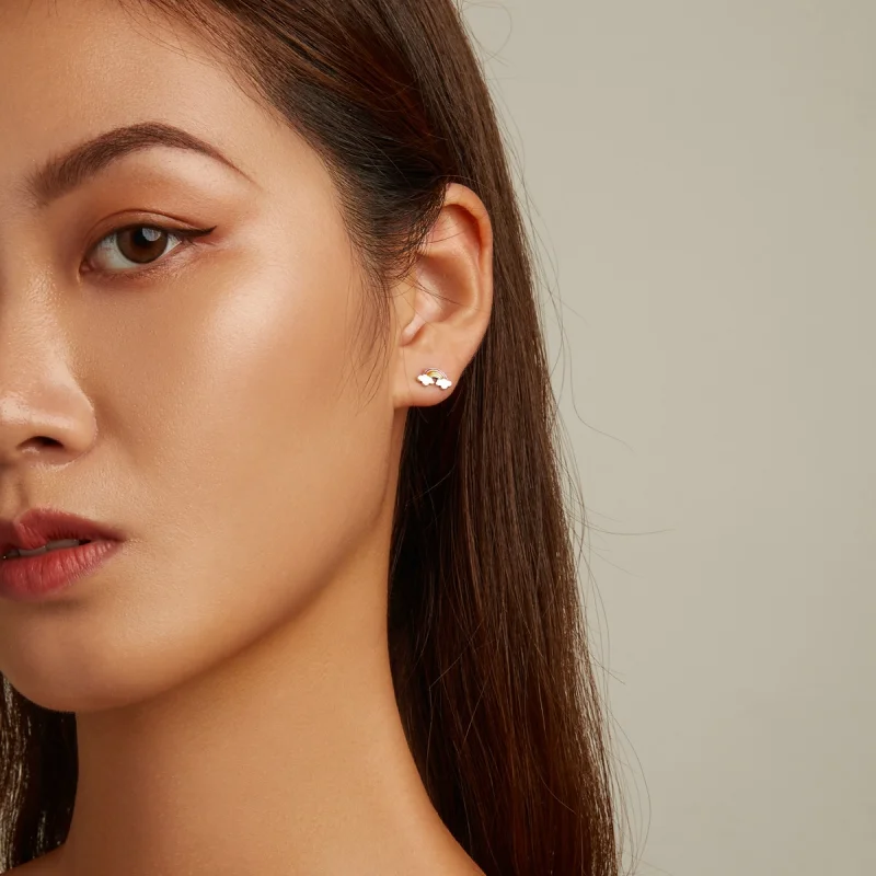 (afbeelding voor) Pandora Style Regenboog wolken Oorknopjes - SCE1339 - Bekijken 5