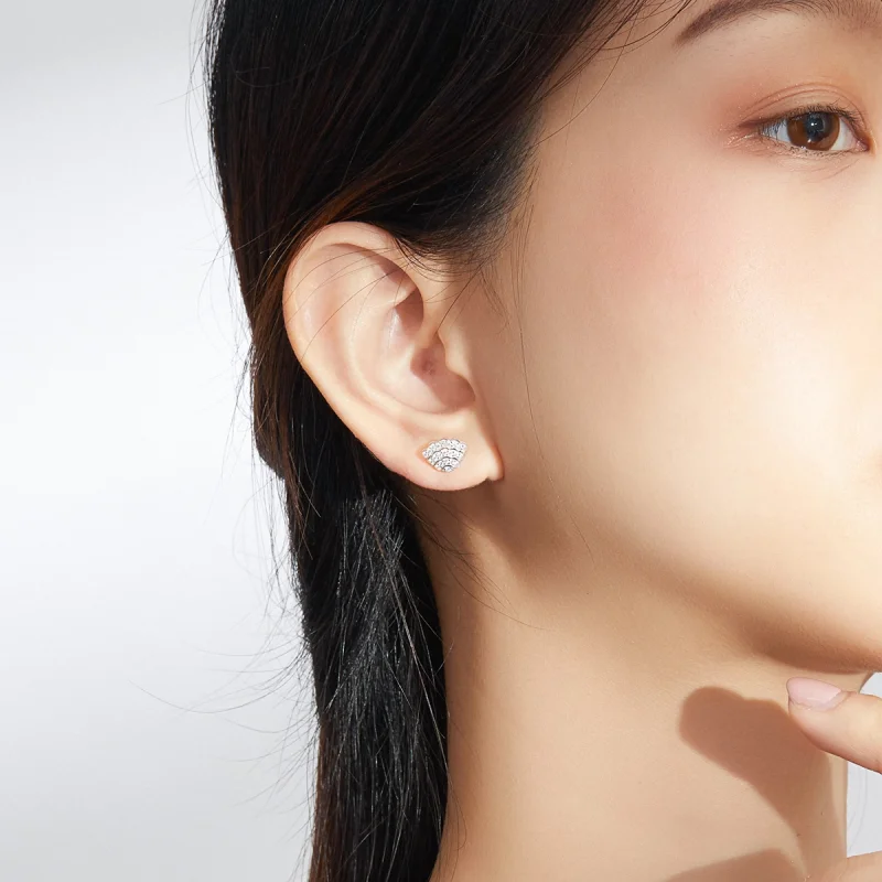 (afbeelding voor) Pandora Style Romantische Shell Oorknopjes - BSE342 - Bekijken 5