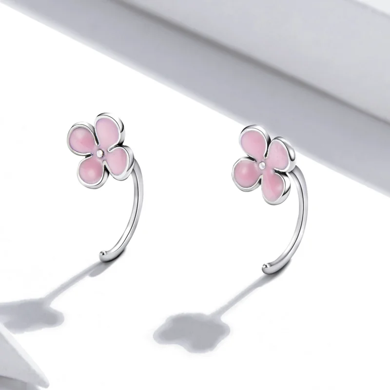 (afbeelding voor) Pandora Style Roze Bloemen Oorknopjes - SCE1286 - Bekijken 2