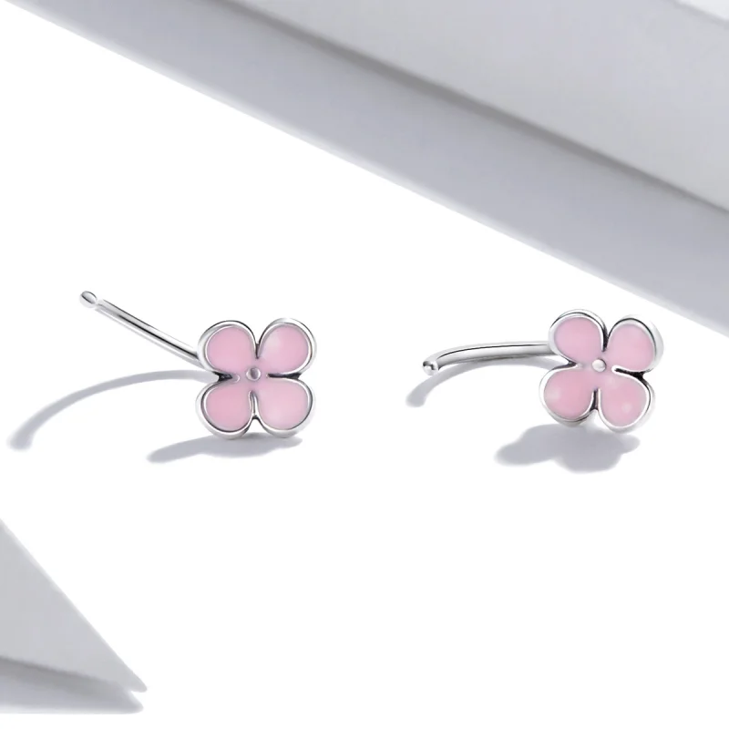 (afbeelding voor) Pandora Style Roze Bloemen Oorknopjes - SCE1286 - Bekijken 3