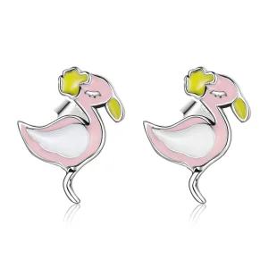 (afbeelding voor) Pandora Style Roze Flamingo Oorknopjes - SCE1276