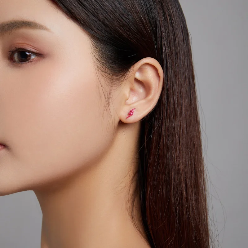 (afbeelding voor) Pandora Style Roze Lightning Oorknopjes - SCE1236 - Bekijken 3