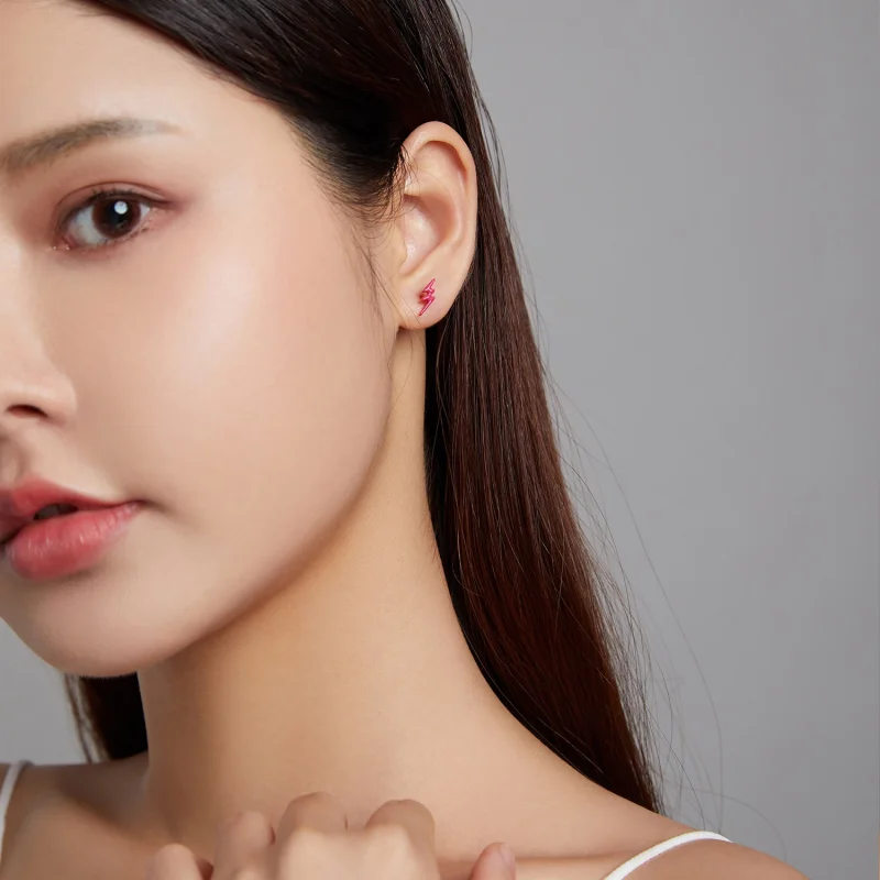 (afbeelding voor) Pandora Style Roze Lightning Oorknopjes - SCE1236 - Bekijken 4