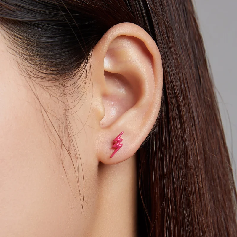 (afbeelding voor) Pandora Style Roze Lightning Oorknopjes - SCE1236 - Bekijken 5