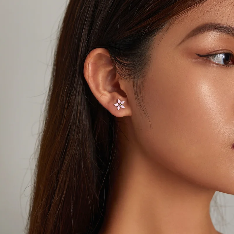 (afbeelding voor) Pandora Style Roze Sakura Oorknopjes - SCE1273 - Bekijken 7