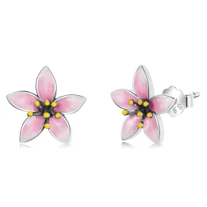(afbeelding voor) Pandora Style Roze Sakura Oorknopjes - SCE1273