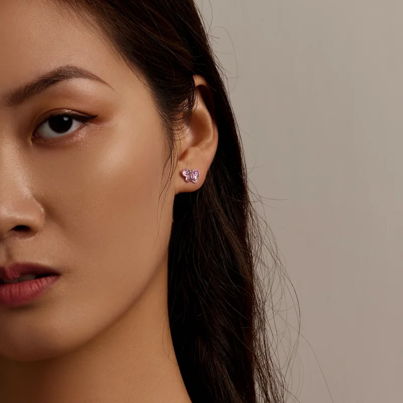 (afbeelding voor) Pandora Style Roze Vlinder Oorknopjes - SCE1344 - Bekijken 6