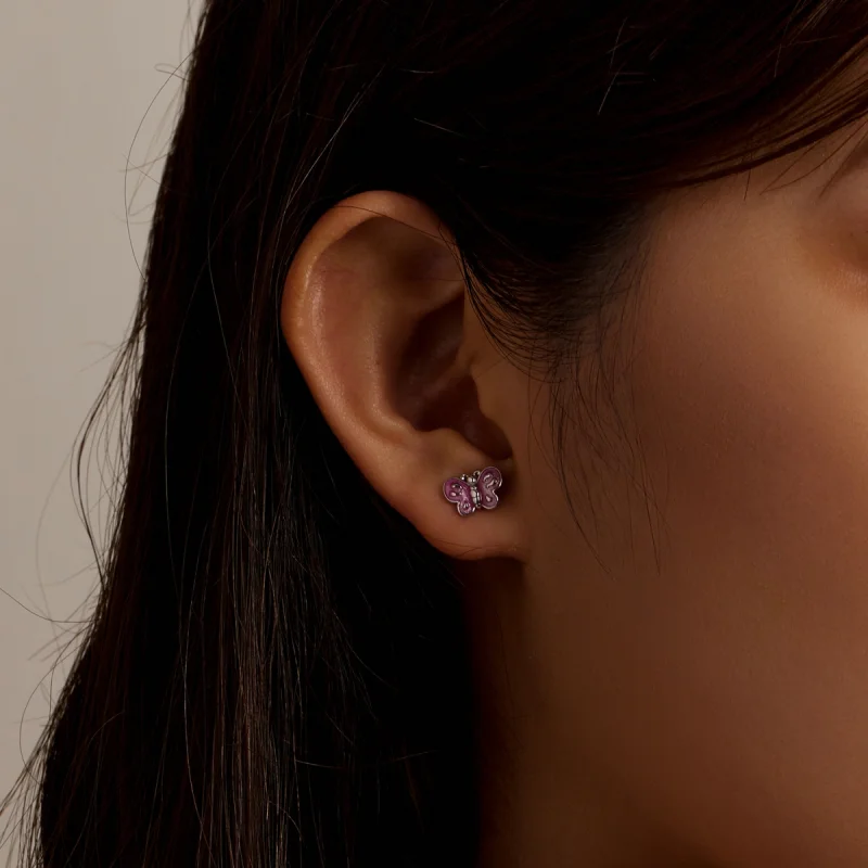 (afbeelding voor) Pandora Style Roze Vlinder Oorknopjes - SCE1344 - Bekijken 7