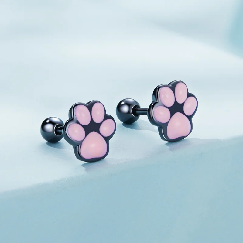 (afbeelding voor) Pandora Style Schattige Kattenpoot Oorknopjes - SCE1516 - Bekijken 2