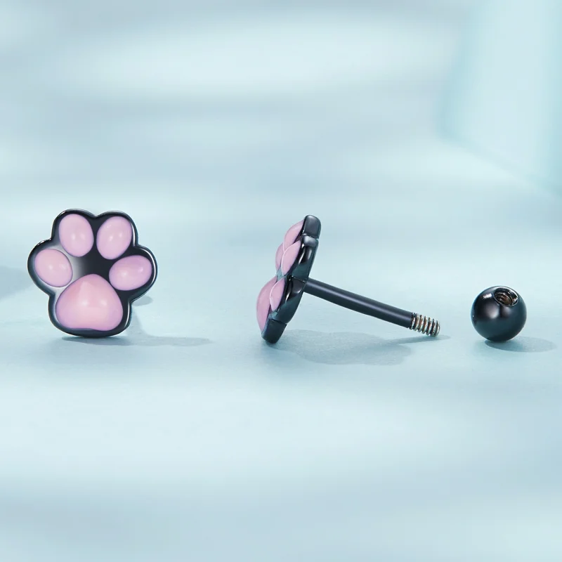 (afbeelding voor) Pandora Style Schattige Kattenpoot Oorknopjes - SCE1516 - Bekijken 3