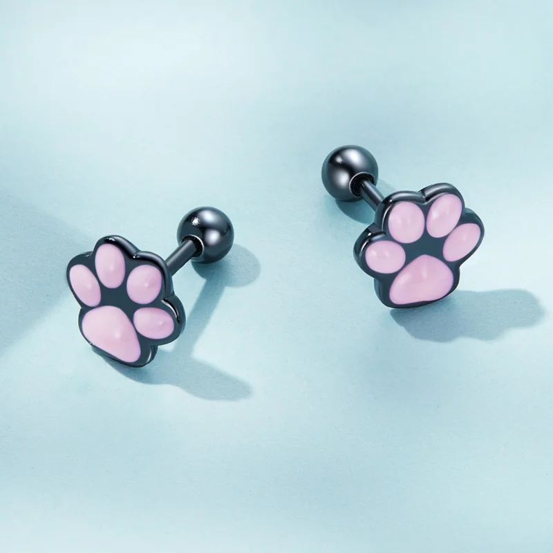 (afbeelding voor) Pandora Style Schattige Kattenpoot Oorknopjes - SCE1516 - Bekijken 4