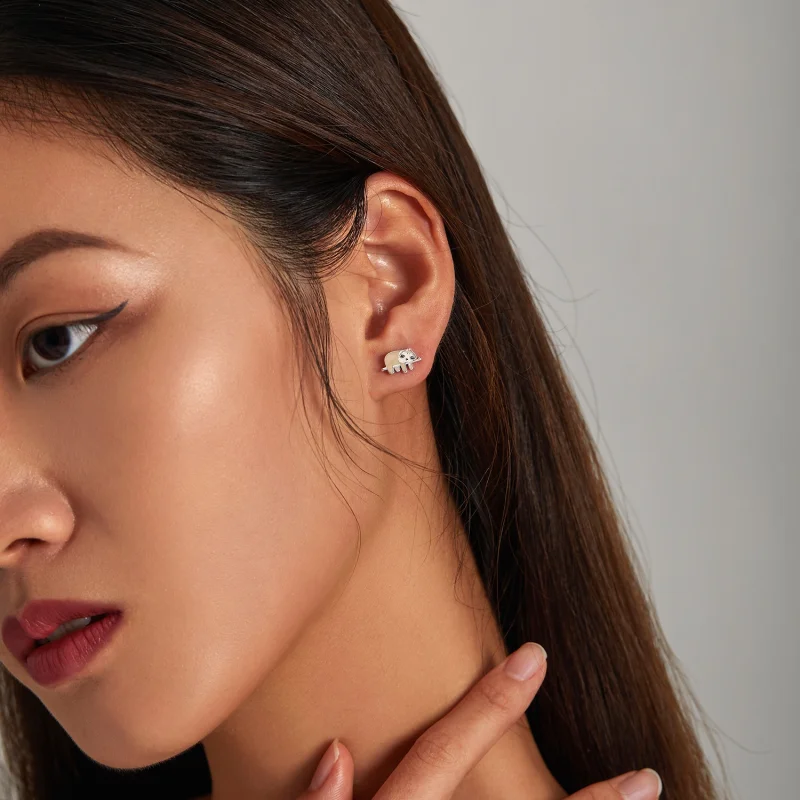 (afbeelding voor) Pandora Style Schattige Luiaard Oorknopjes - SCE1280 - Bekijken 5