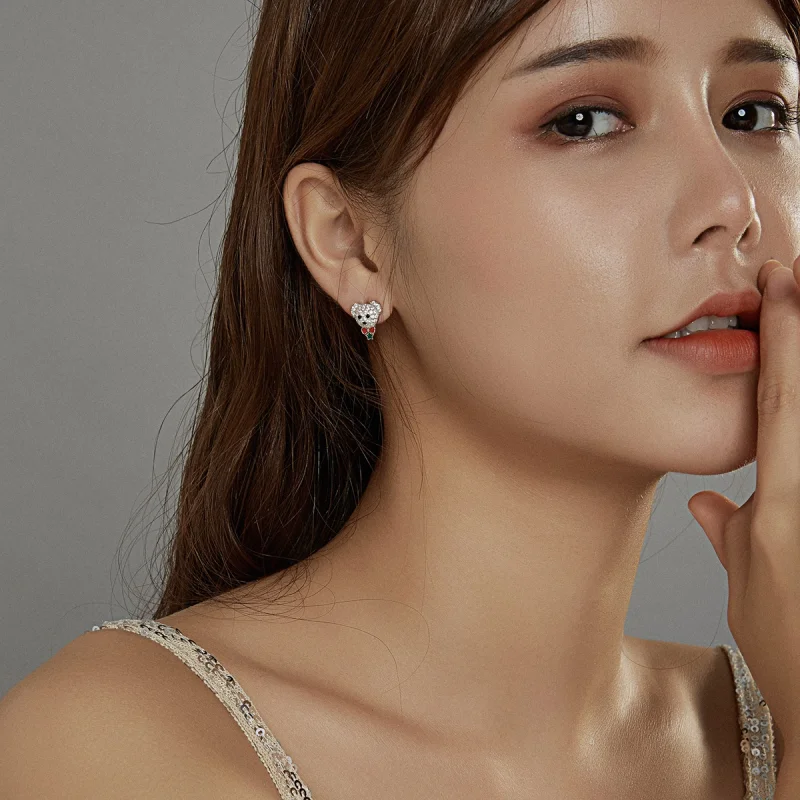 (afbeelding voor) Pandora Style Speelse Beer Oorknopjes - BSE437 - Bekijken 6