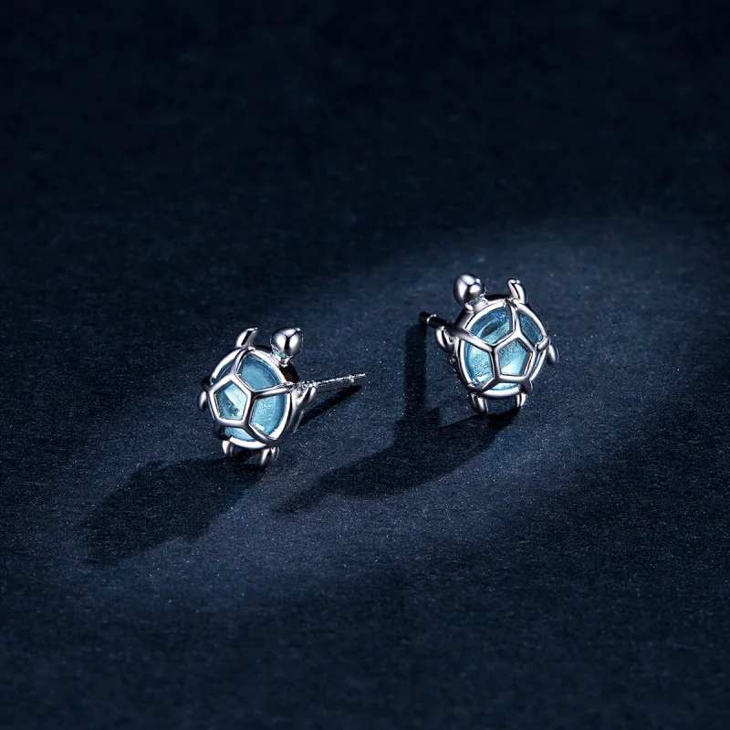 (afbeelding voor) Pandora Style Speelse schildpad Oorknopjes - BSE406 - Bekijken 5