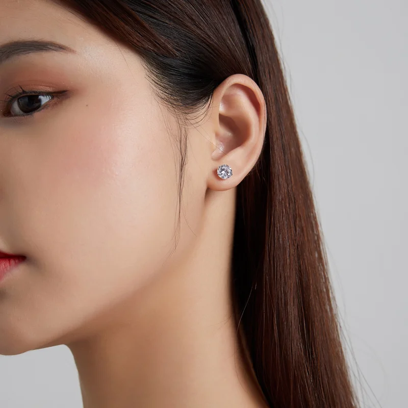 (afbeelding voor) Pandora Style Vier Klauwen Zirkoon Oorknopjes - BSE166 - Bekijken 6