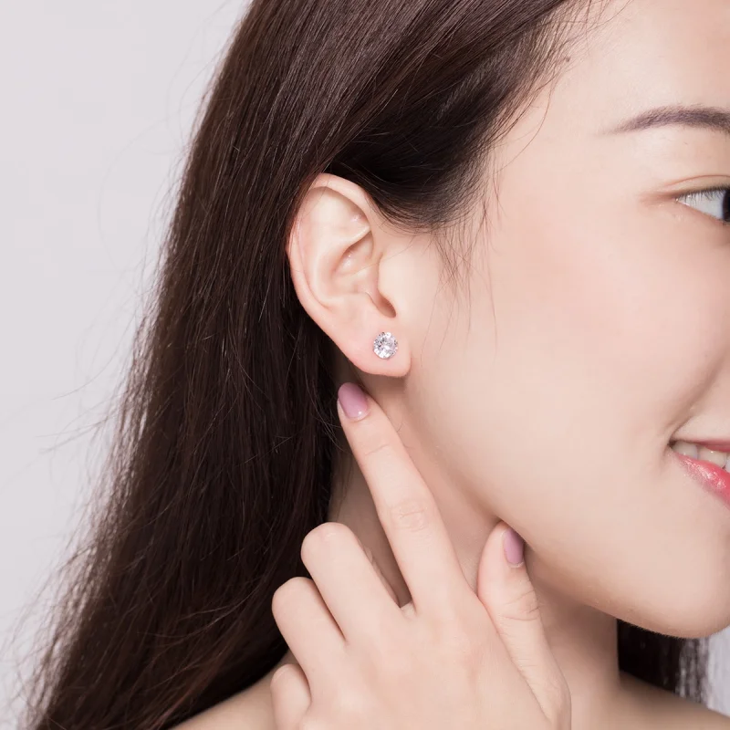 (afbeelding voor) Pandora Style Vier Klauwen Zirkoon Oorknopjes - BSE166 - Bekijken 8