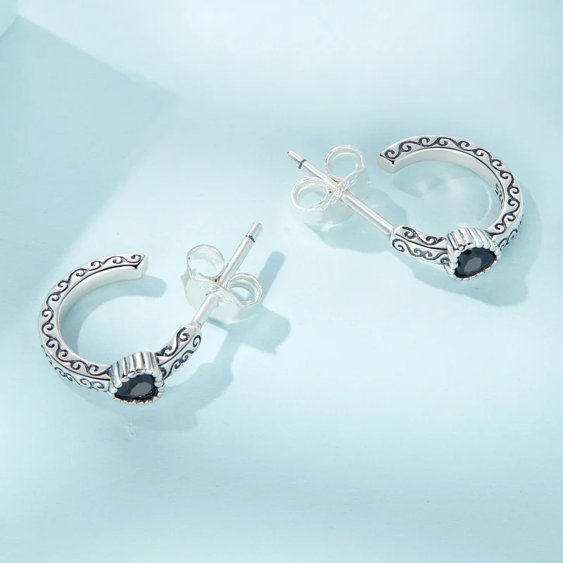 (afbeelding voor) Pandora Style Vintage Zwart Zirkoon Oorknopjes - SCE1520 - Bekijken 4