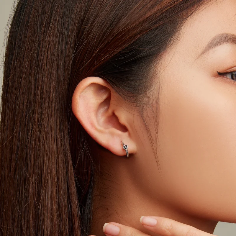 (afbeelding voor) Pandora Style Vintage Zwart Zirkoon Oorknopjes - SCE1520 - Bekijken 5