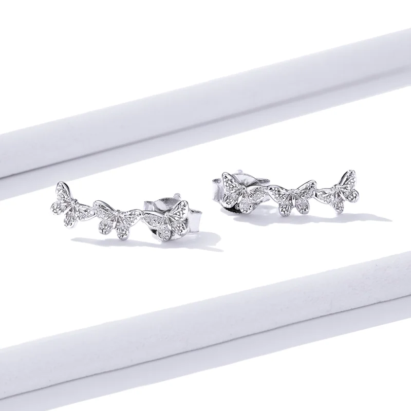 (afbeelding voor) Pandora Style Vlindervlieg Oorknopjes - BSE377 - Bekijken 2