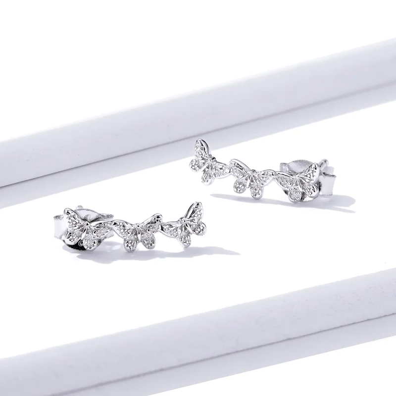 (afbeelding voor) Pandora Style Vlindervlieg Oorknopjes - BSE377 - Bekijken 4