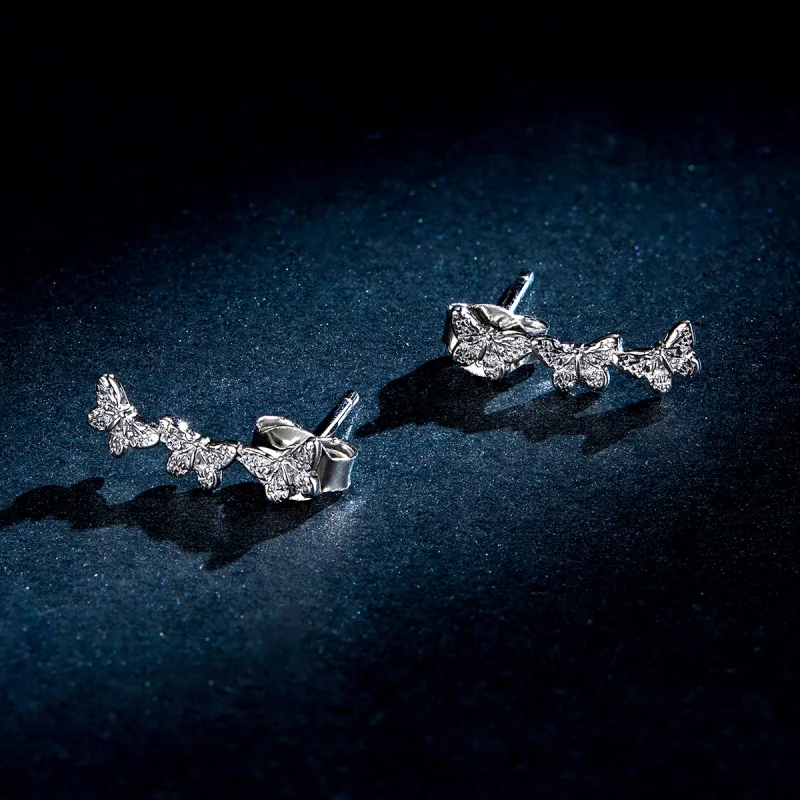 (afbeelding voor) Pandora Style Vlindervlieg Oorknopjes - BSE377 - Bekijken 5