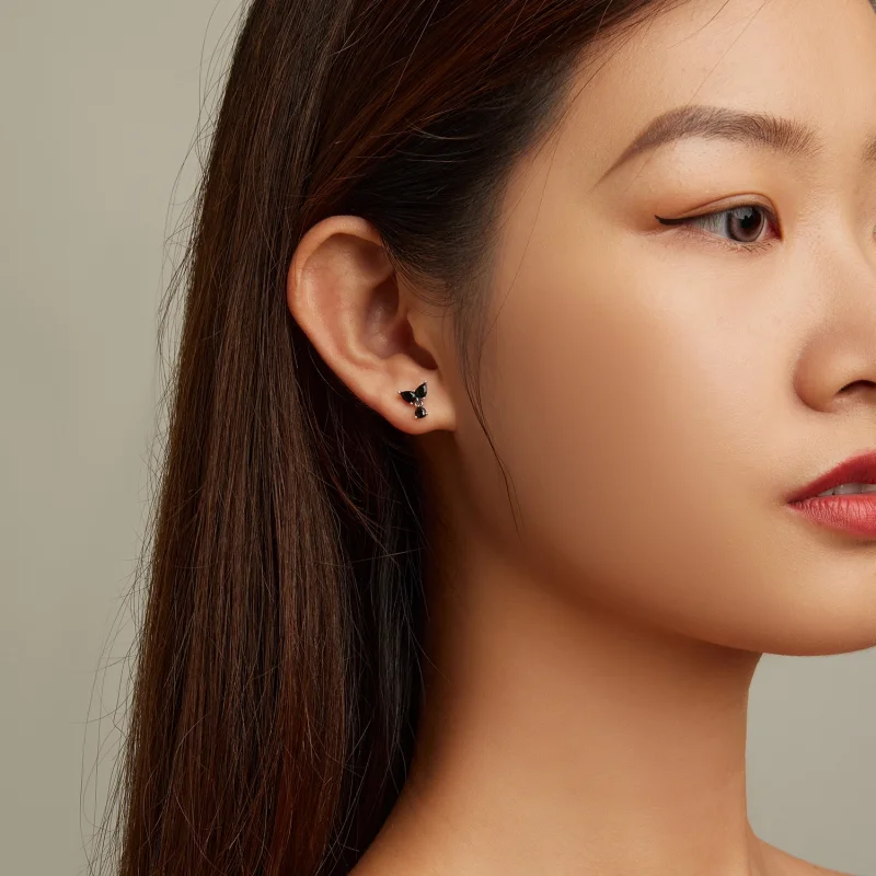 (afbeelding voor) Pandora Style Zwarte Zirkoon Oorknopjes - SCE1507 - Bekijken 4