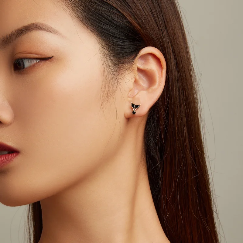 (afbeelding voor) Pandora Style Zwarte Zirkoon Oorknopjes - SCE1507 - Bekijken 6