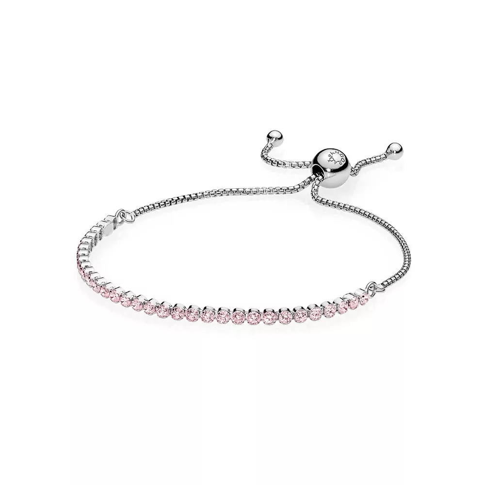 PANDORA Flexibele Armband Roze Glinsterende Stenen 590524PCZ