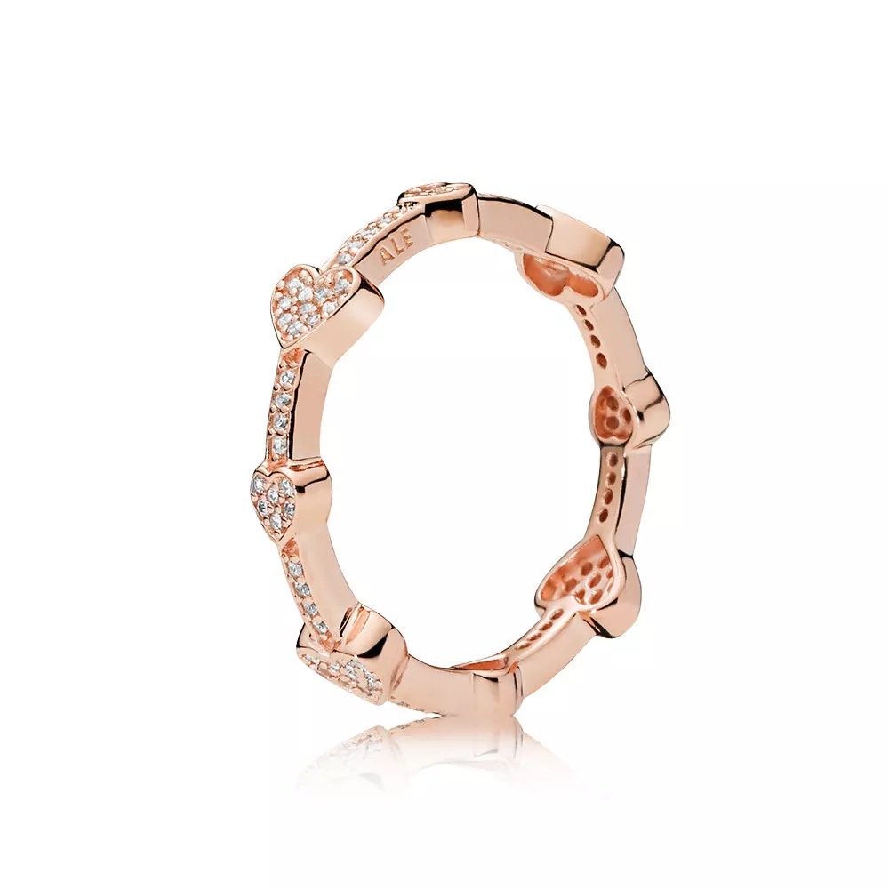 Pandora Rose Alluring Hearts Ring 187729CZ