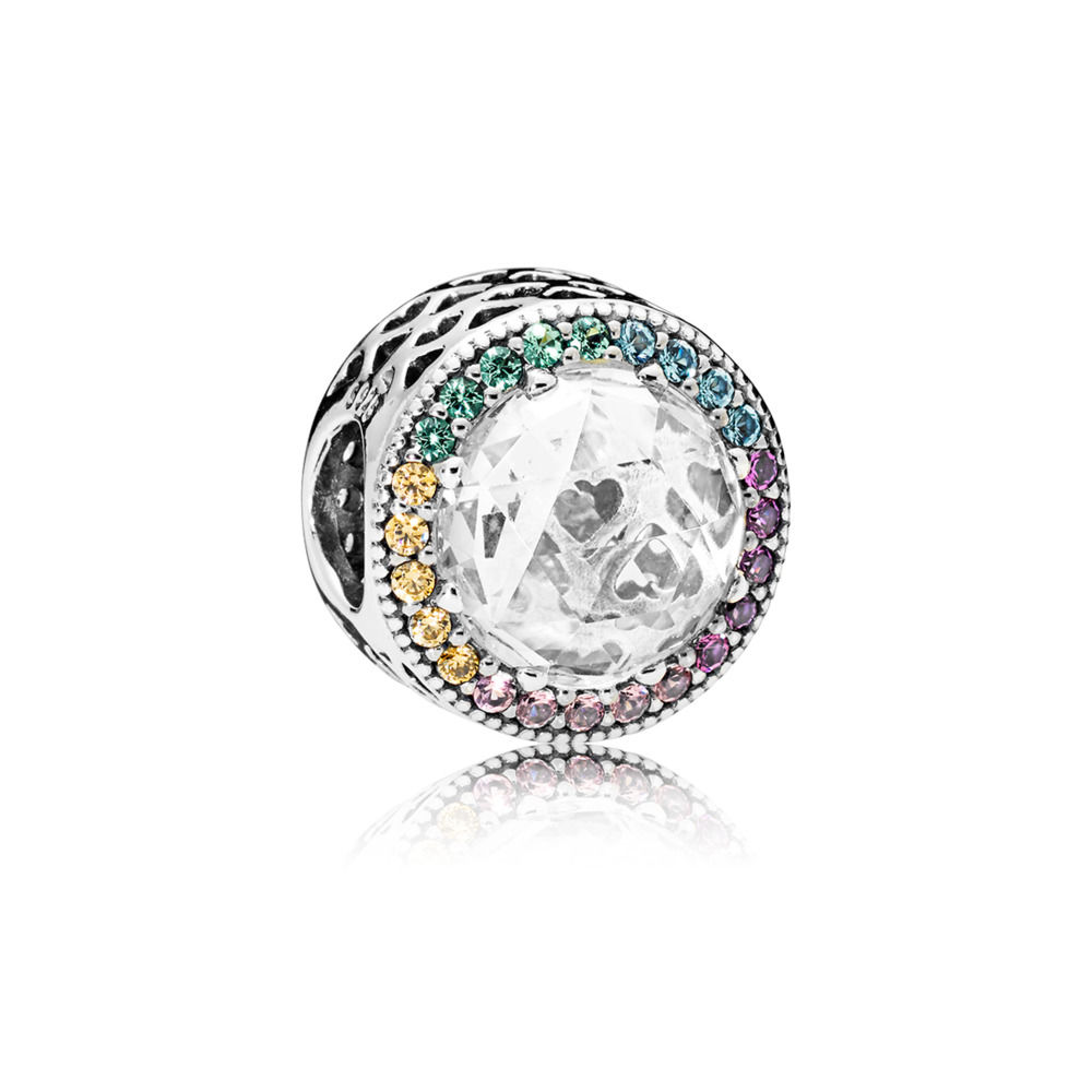 Pandora Zilveren Multi-Color Stralende Harten Bedel 791725CZmx Pandora Zilveren Multi-Color Stralende Harten Bedel 791725CZmx