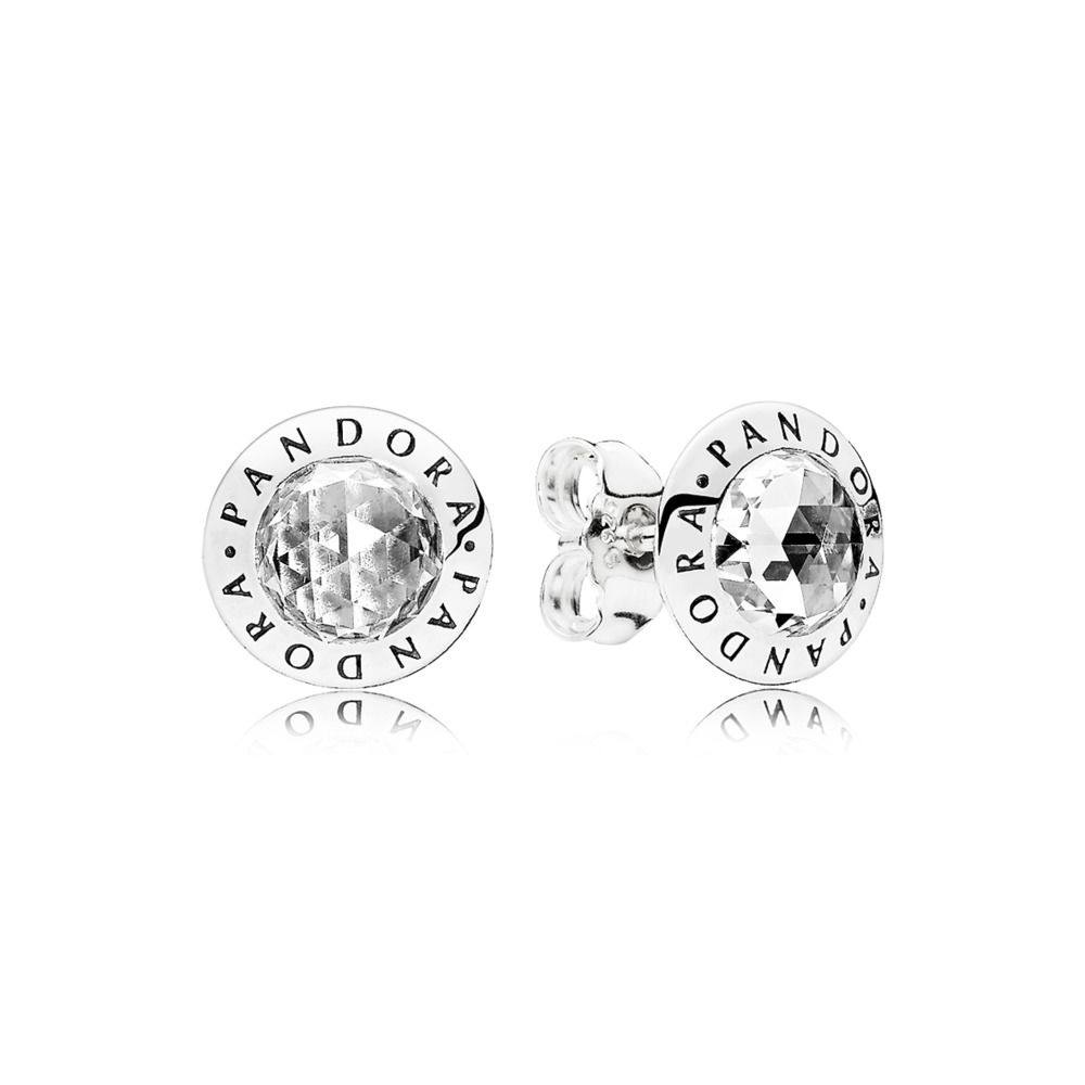 Pandora Zilveren Stralend Logo Oorbellen 296216CZ Pandora Zilveren Stralend Logo Oorbellen 296216CZ
