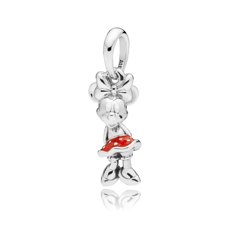 Pandora Zilveren Minnie'S Polka Dot Rode Jurk Hanger 397768En09 Pandora Zilveren Minnie'S Polka Dot Rode Jurk Hanger 397768En09
