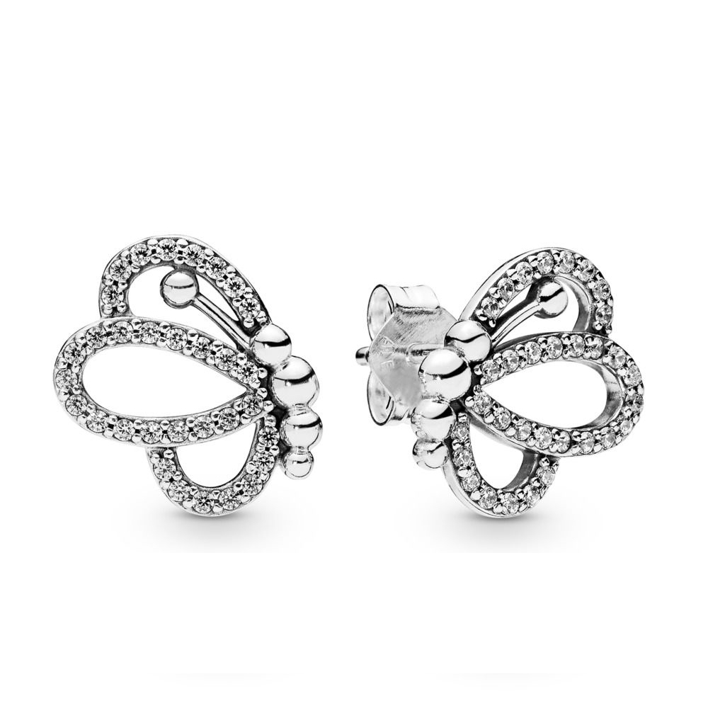 Pandora Zilveren Vlinder Contouren Oorbellen 297912CZ Pandora Zilveren Vlinder Contouren Oorbellen 297912CZ