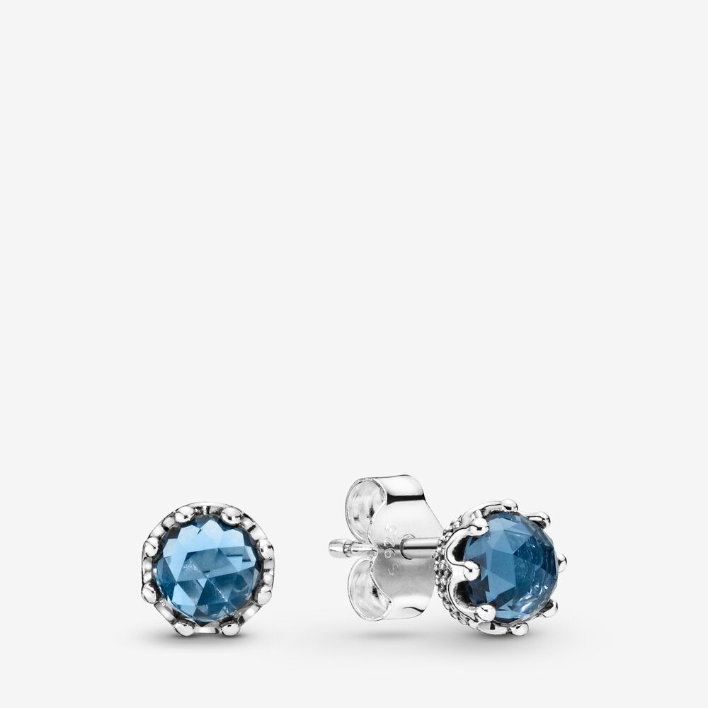 Pandora Blauwe Sprankelende Kroon Oorknopjes 298311Nmb