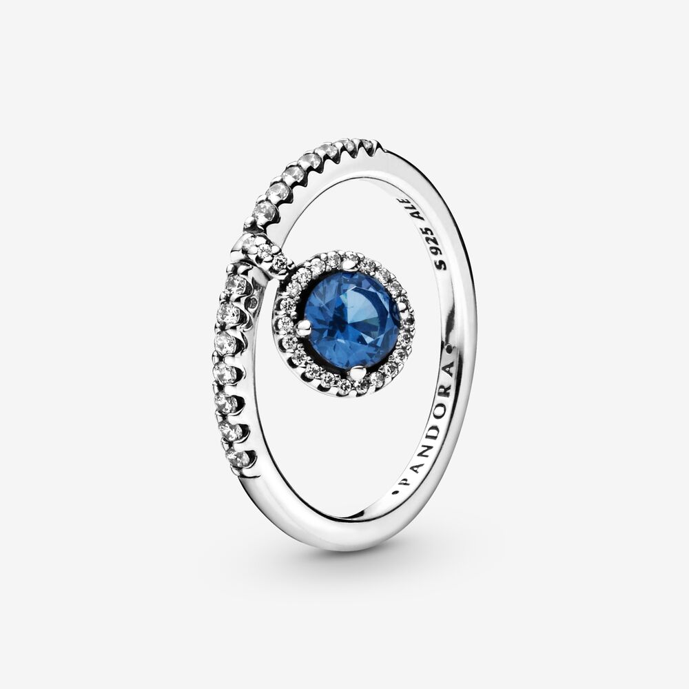 Pandora Blue Bungelende Ronde Sparkle Ring 198491C01B Pandora Blue Bungelende Ronde Sparkle Ring 198491C01B
