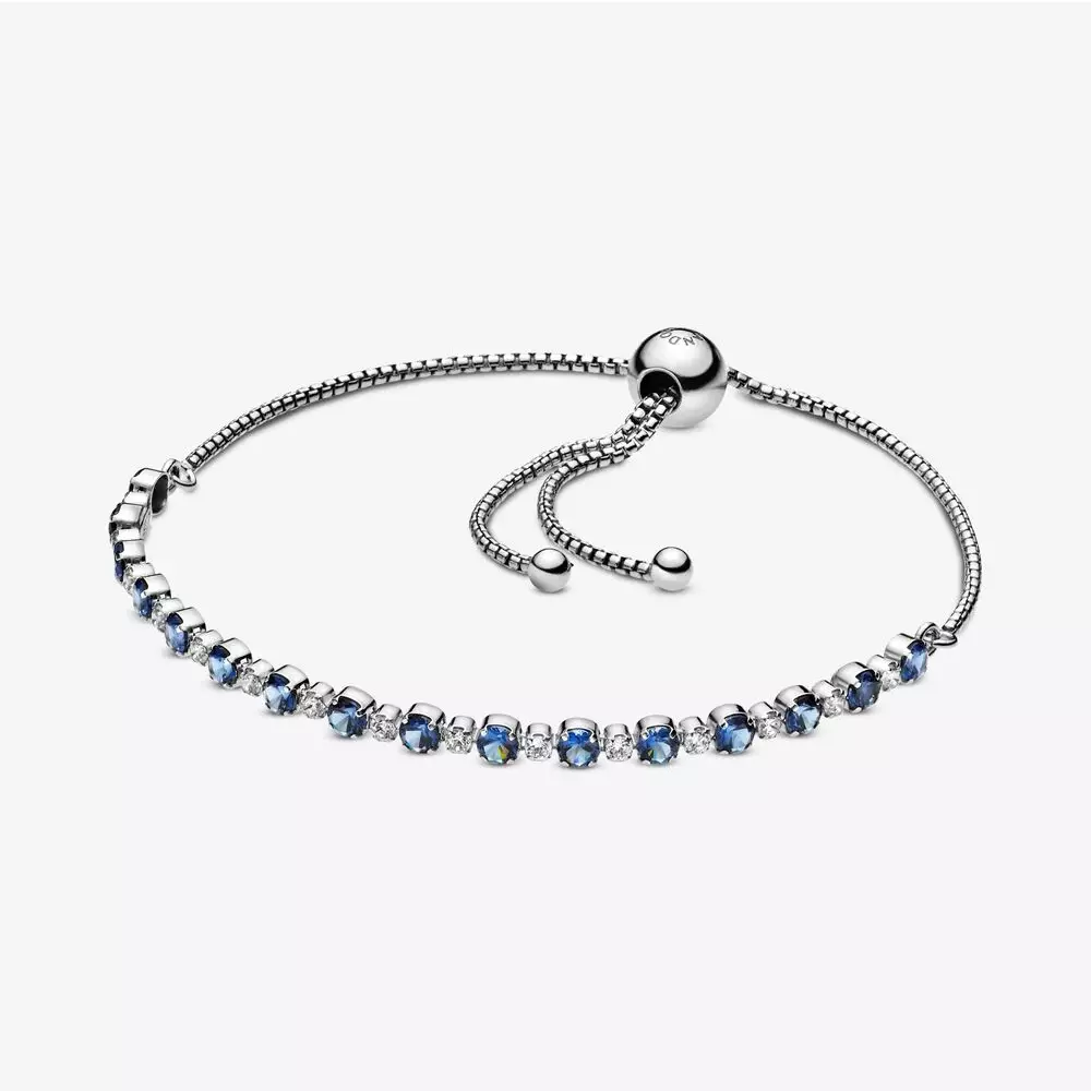 PANDORA Blauwe En Transparante Sprankeling Sliding Armband 598517C01