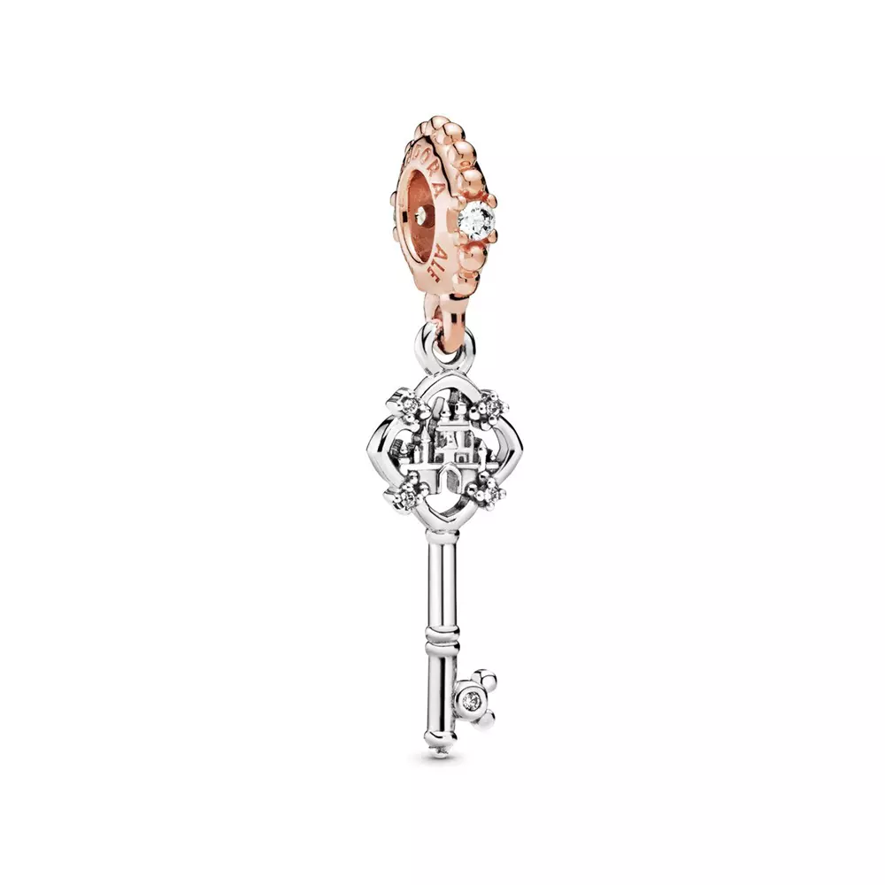PANDORA Disney Parks Sleutel 14K Roségoud Hangende Bedel 788226CZ