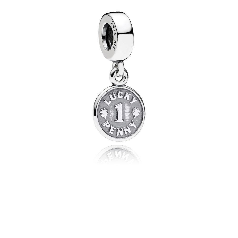 PANDORA Geluks Muntje Zilveren Hangende Bedel 791298 PANDORA Geluks Muntje Zilveren Hangende Bedel 791298