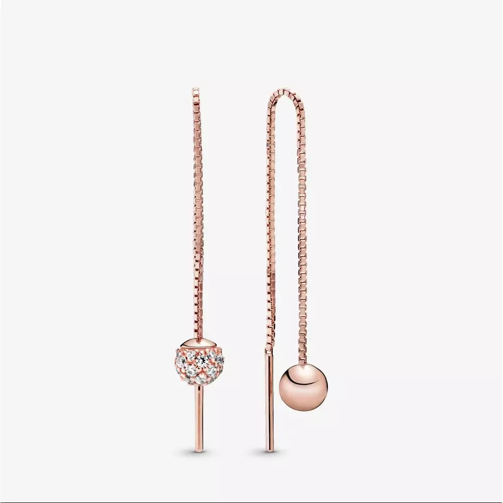 PANDORA Gepolijste & Pavé Kraal Oorhangers 288325CZ