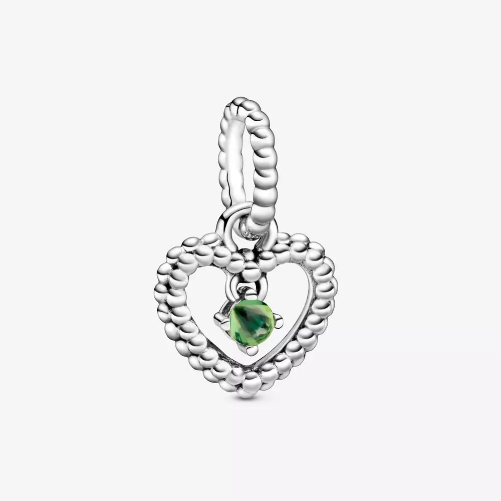 PANDORA Lentegroene Hartvormige Hangende Kralenbedel 798854C10