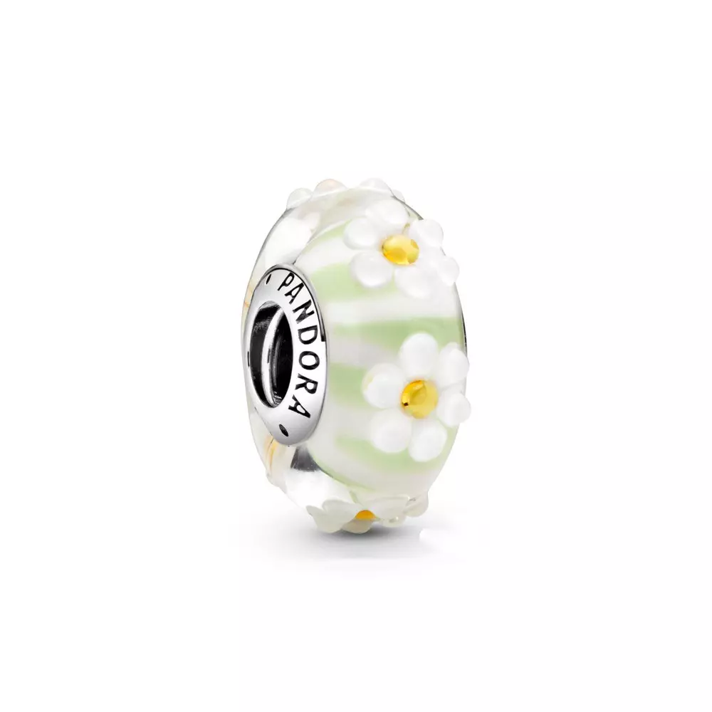 PANDORA Madeliefje Muranoglazen Zilveren Bedel 798798C00