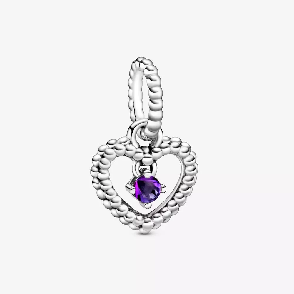 PANDORA Paarse Hartvormige Hangende Kralenbedel 798854C03