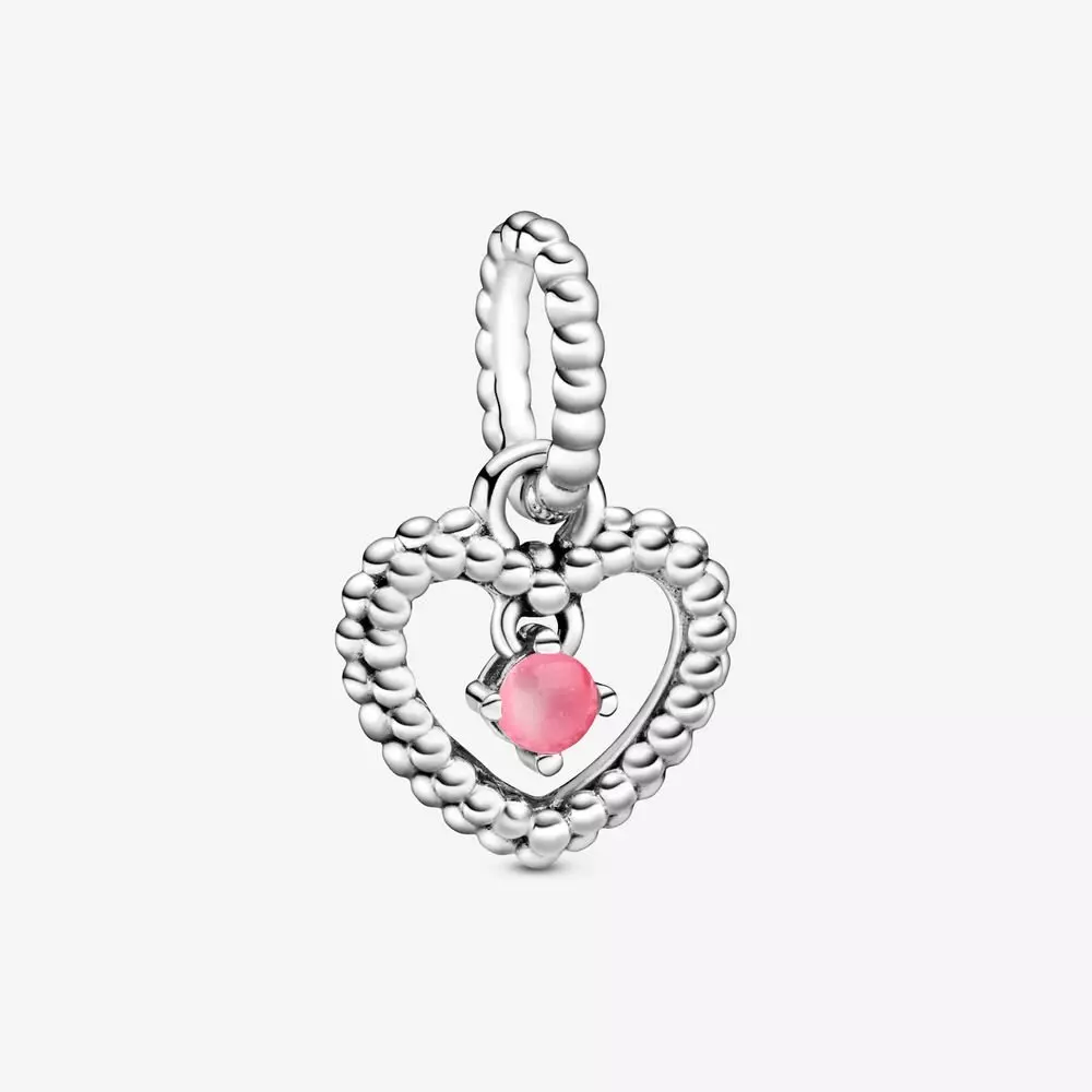 PANDORA Zachtroze Hartvormige Hangende Kralenbedel 798854C09