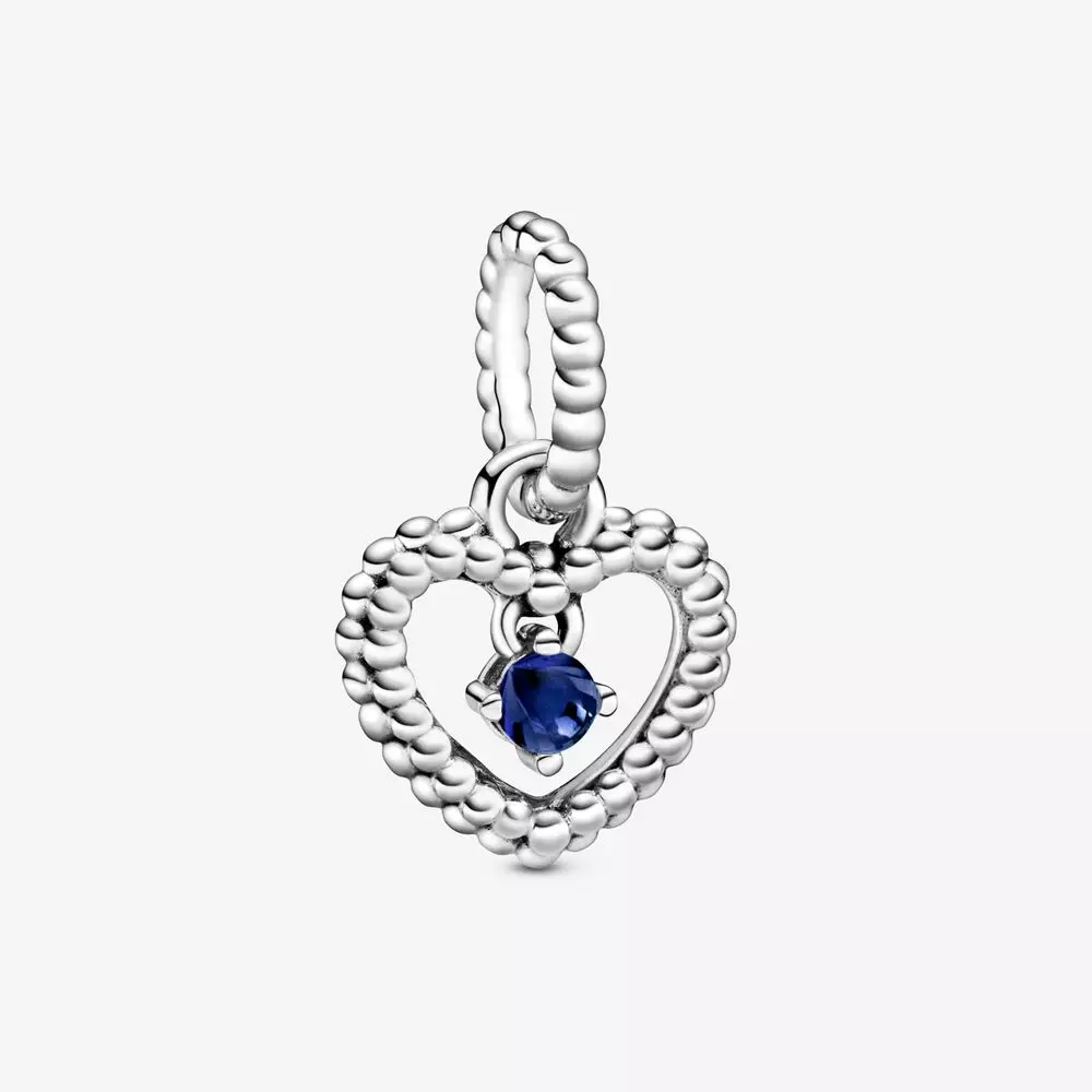 PANDORA Zeeblauwe Hartvormige Hangende Kralenbedel 798854C12