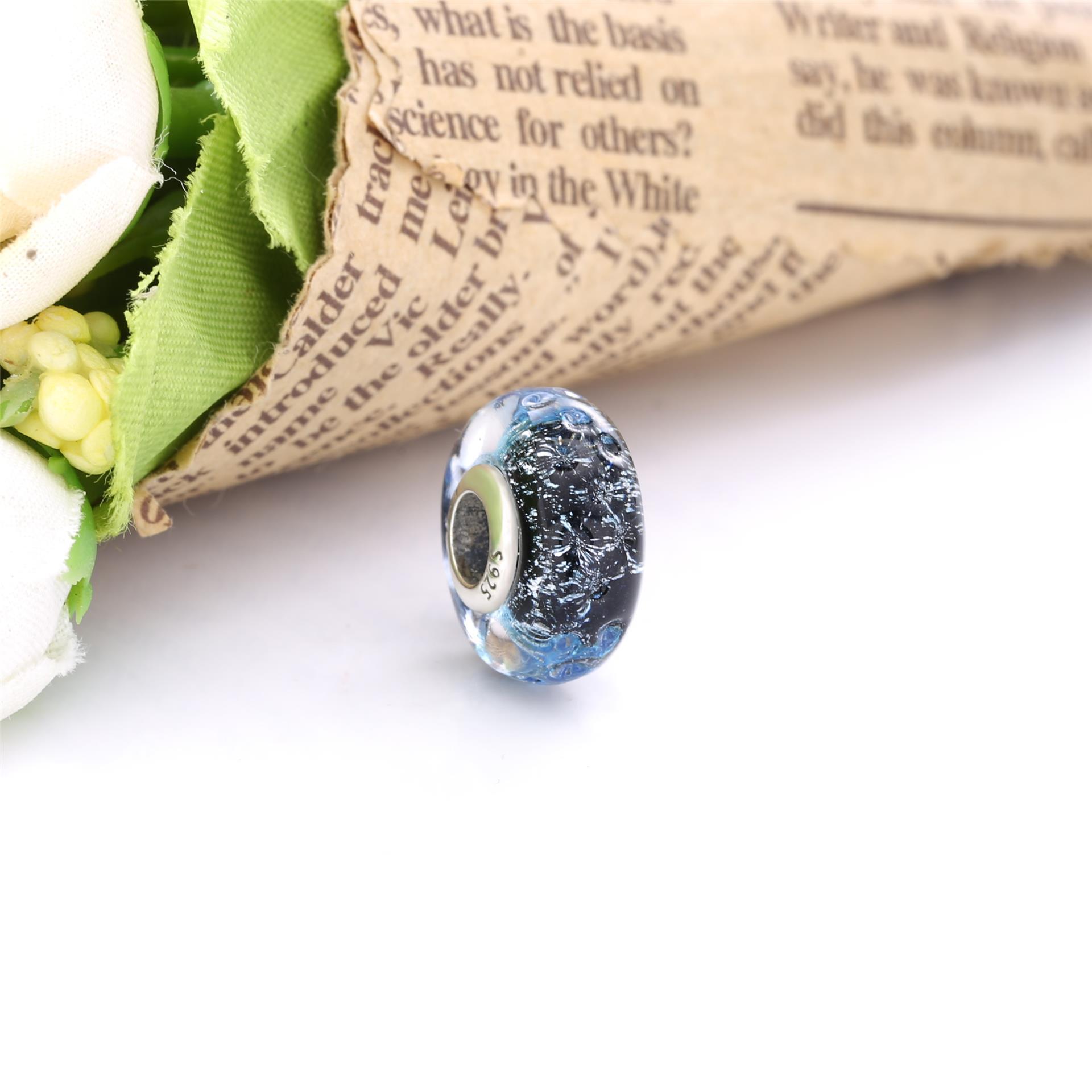 PANDORA Golvende Donkerblauwe Muranoglazen Oceaan Bedel - 798938C00